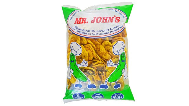 Mr. John’s Plantain Chips Regular 400g | Crispy & Delicious Snack | Authentic Plantain Chips | Gluten-Free, Non-GMO, Vegan-Friendly